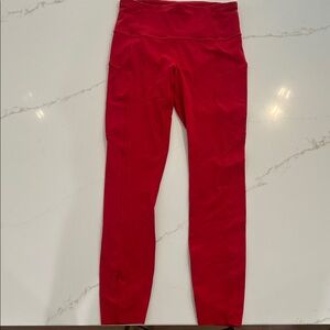 Lululemon Wunder Under Vibrant Red Leggings